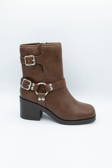 Soda Addax Moto Booties for Women in Brown