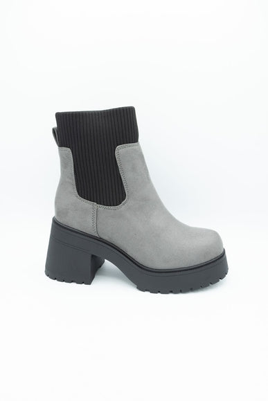 Soda Super Platform Booties for Women in Charcoal