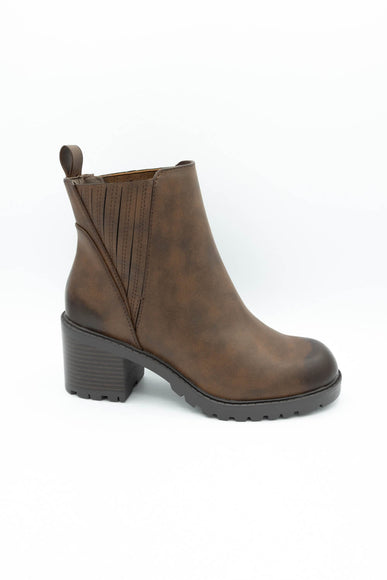 Soda Wisely Lug Booties for Women in Brown