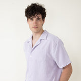 Corduroy Button Up Shirt for Men in Dusty Lilac