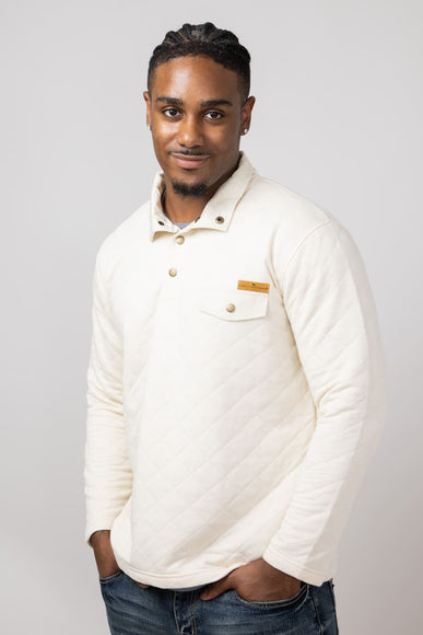 Simply Southern Quilted Pullover for Men in Beige