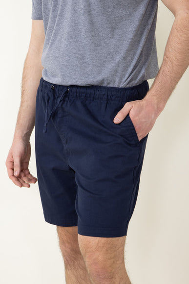 Stretch Pull On Shorts for Men in Navy Blue