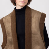 Suede Vest for Women in Brown