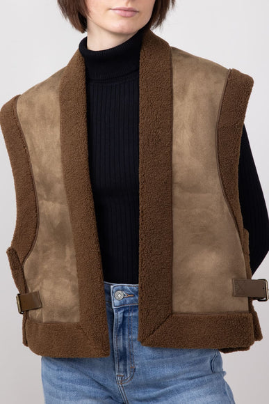 Suede Vest for Women in Brown