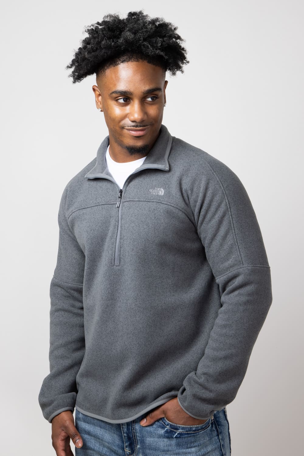 Grey north face fleece on sale