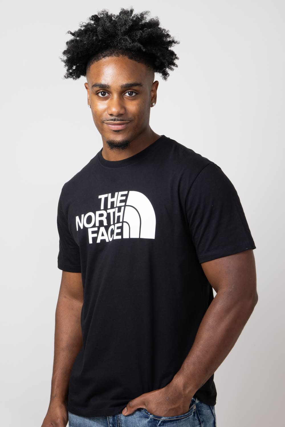 Black and white fashion north face t shirt