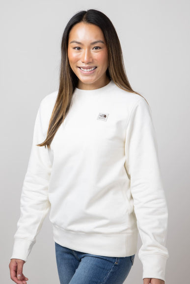 The North Face Heritage Patch Sweatshirt for Women in White Dune