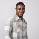 Thread & Supply Clark Shirt for Men in Grey Brown Plaid