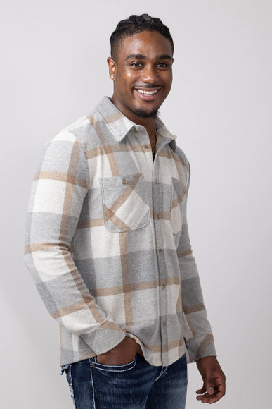 Thread & Supply Clark Shirt for Men in Grey Brown Plaid