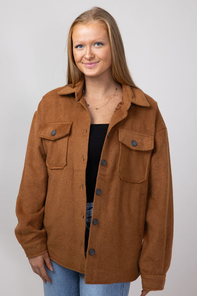 Thread & Supply Woven Shacket for Women in Brown