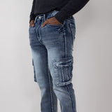 True Luck Fallon Cargo Straight Jeans for Men