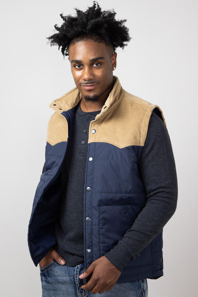 Union Work Wear Vest for Men in Navy/Tan