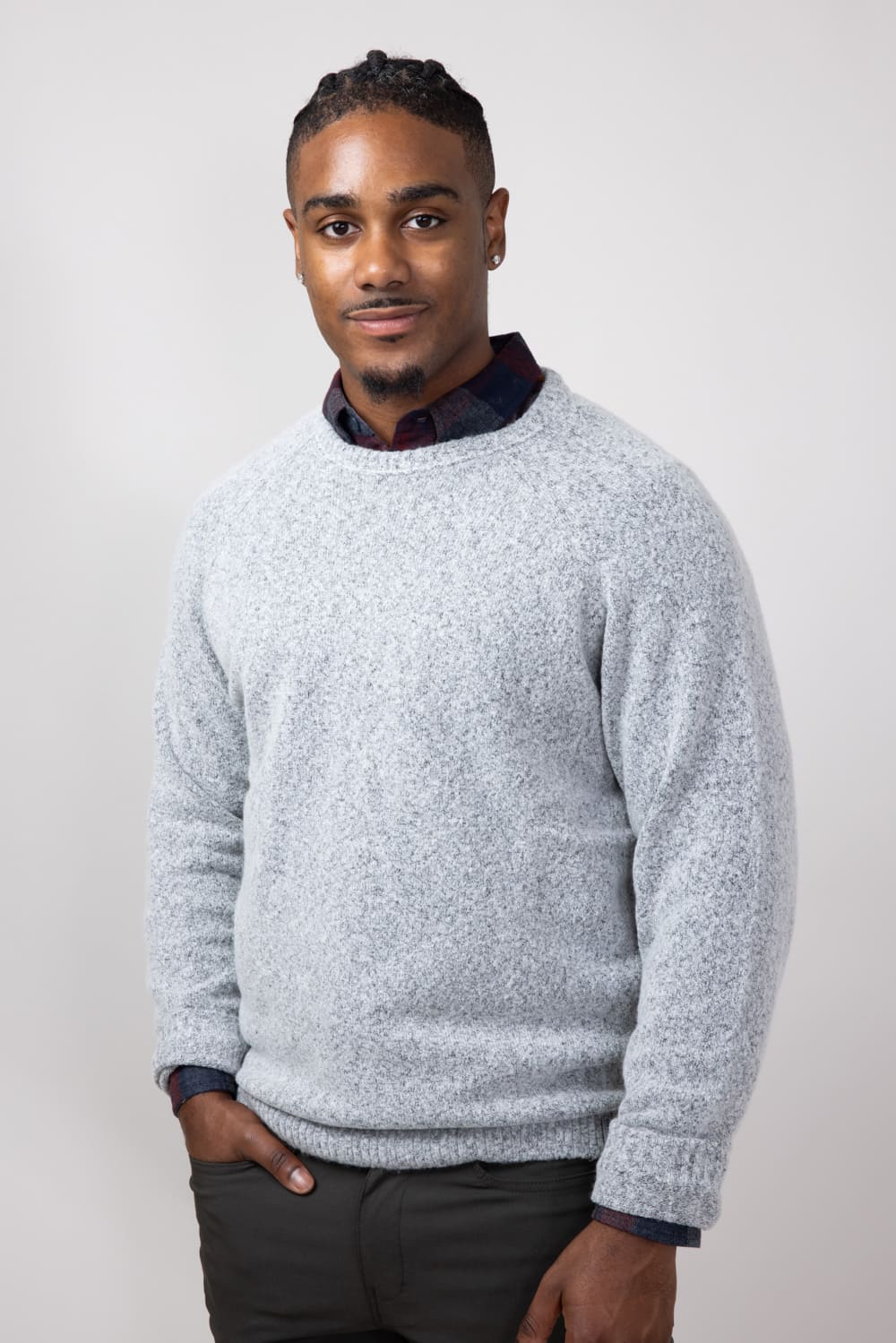 Weatherproof Vintage Boucle Crewneck Sweater for Men in Winter Sky F Glik s