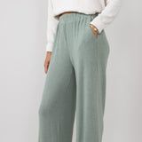 Wide Leg Lounge Pants for Women in Olive