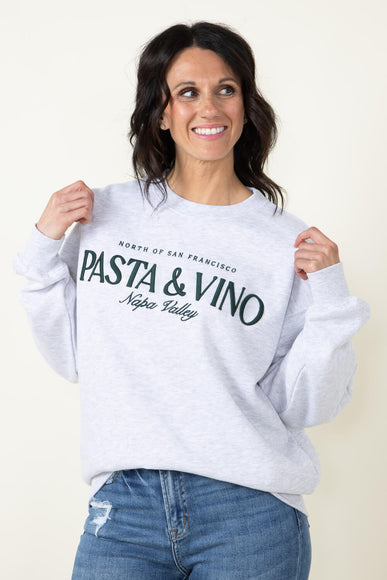 1897 Active Pasta & Vino Napa Valley Sweatshirt for Women in Grey