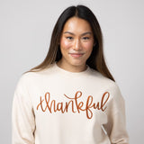 1897 Active Thankful Graphic Fleece Sweatshirt for Women in Cream