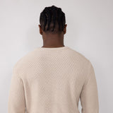 1897 Original Diagonal Crewneck Knit Sweater for Men in Peyote Beige