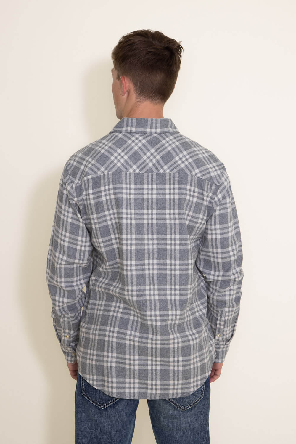 1897 Original Plaid Woven Shirt for Men in Grey/White | 1PW5001M-GRY ...