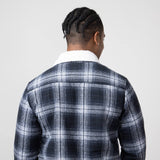 1897 Plaid Sherpa Lined Shacket for Men in Dark Blue/Black