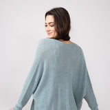 Shaker Stitch Cardigan for Women in Sea Green