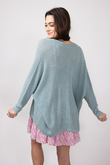 Shaker Stitch Cardigan for Women in Sea Green