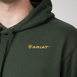 Ariat Barbwire Skull Logo Hoodie for Men in Dark Green | 10052461-DKGREEN