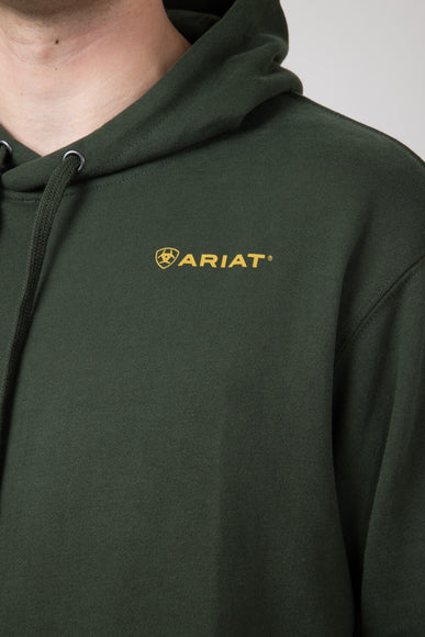 Ariat Barbwire Skull Logo Hoodie for Men in Dark Green | 10052461-DKGREEN