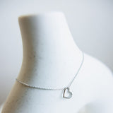 Half Heart Necklace in Silver