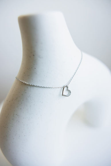 Half Heart Necklace in Silver