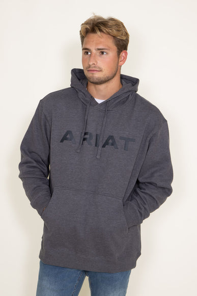 Ariat Logo Hoodie for Men in Grey Heather 