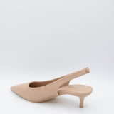 Berness Shoes Dana Slingback Kitten Heels for Women in Beige