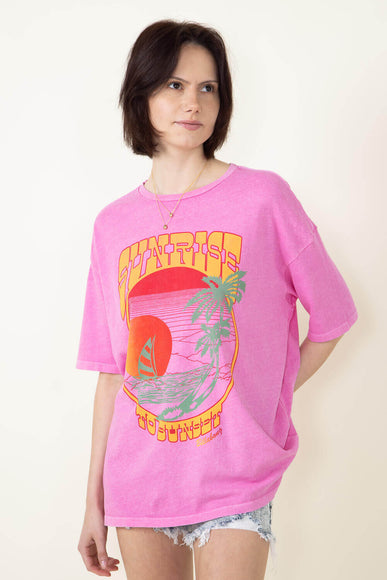 Billabong Sunrise To Sunset Graphic T-Shirt for Women in Paradise Pink