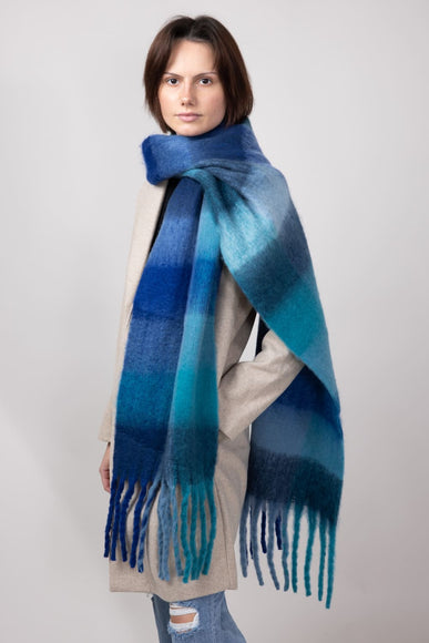 Blanket Scarf for Women in Blue