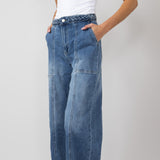 Braided Waist Wide Leg Jeans for Women