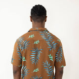 Brooklyn Cloth Tropical Leaves BBQ Shirt for Men in Brown