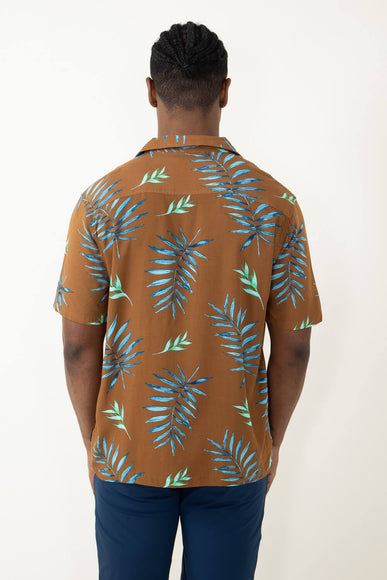 Brooklyn Cloth Tropical Leaves BBQ Shirt for Men in Brown