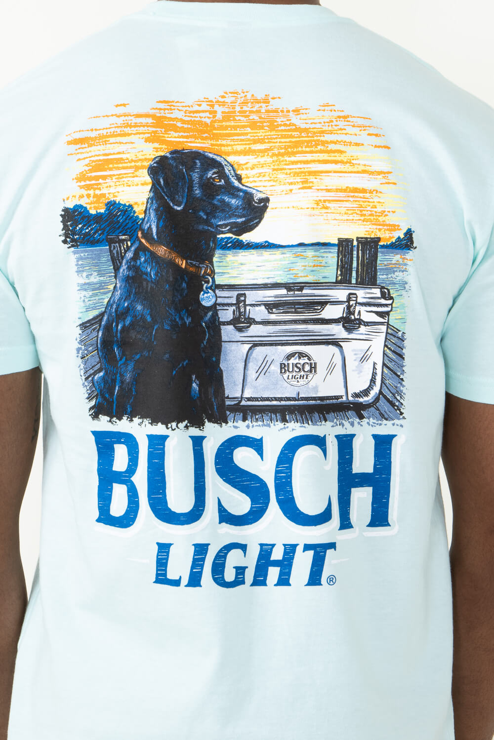 Busch Busch Light Head for The Mountains Fishing Front & Back Print  T-Shirt, Gray - Extra Large