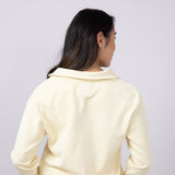 C&C  California Samantha Collared Sunwashed French Terry Pullover for Women in Yellow