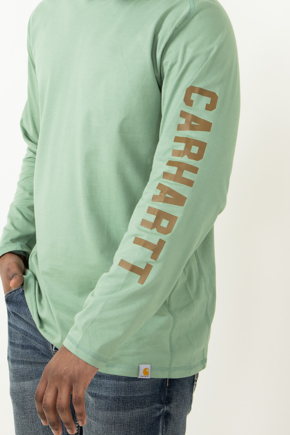 Carhartt Force Relaxed Fit Midweight Long Sleeve Logo Hooded T-Shirt f –  Glik's