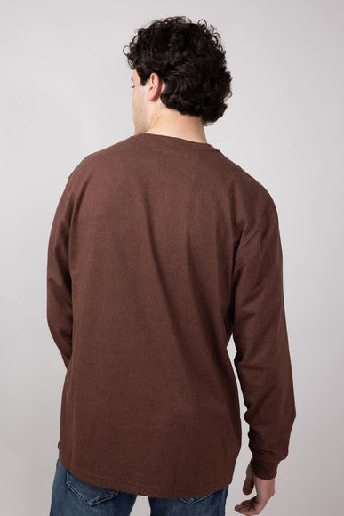 Carhartt Loose Fit Heavyweight Logo Graphic Long Sleeve T-Shirt for Men in Mocha