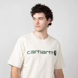 Carhartt Loose Fit Heavyweight Logo Graphic T-Shirt for Men in Oat Mlik