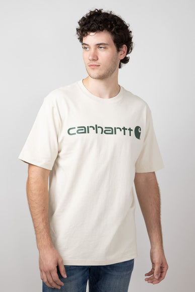 Carhartt Loose Fit Heavyweight Logo Graphic T-Shirt for Men in Oat Mlik