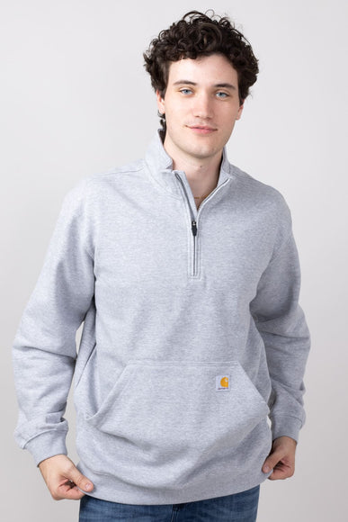 Carhartt Midweight Quarter Zip for Men in Heather Grey