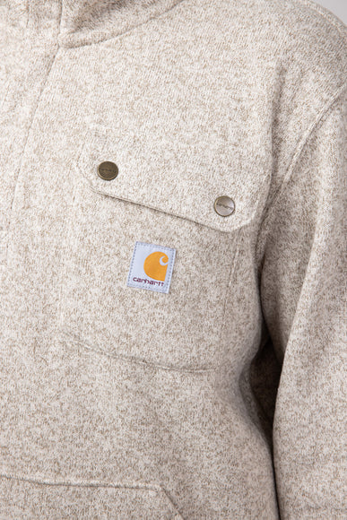 Carhartt Midweight Pocket Fleece Quarter Zip for Men in Oat Milk