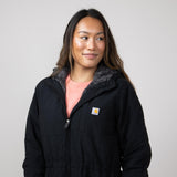 Carhartt Rain Defender Loose-Fit Lightweight Insulated Hooded Coat for Women in Black