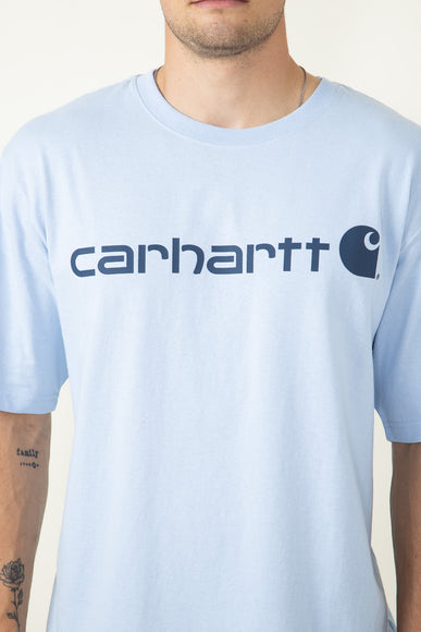 Carhartt Loose Fit Heavyweight Logo Graphic T-Shirt for Men in Blue