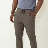 Copper & Oak Elastic File Tech Jogger Pants for Men in Mushroom Green