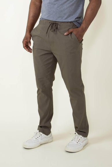 Copper & Oak Elastic File Tech Jogger Pants for Men in Mushroom Green