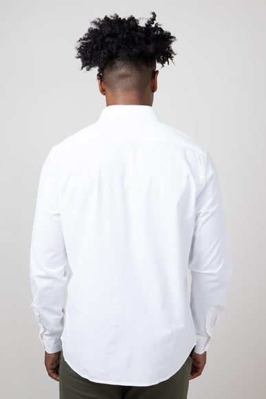 Denim & Flower Stretch Solid Shirt for Men in White