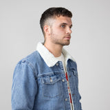 Denim Sherpa Lined Trucker Jacket for Men